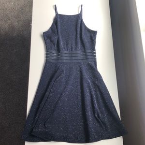 Navy blue glitter homecoming dress